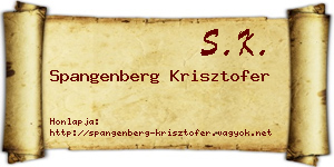 Spangenberg Krisztofer névjegykártya